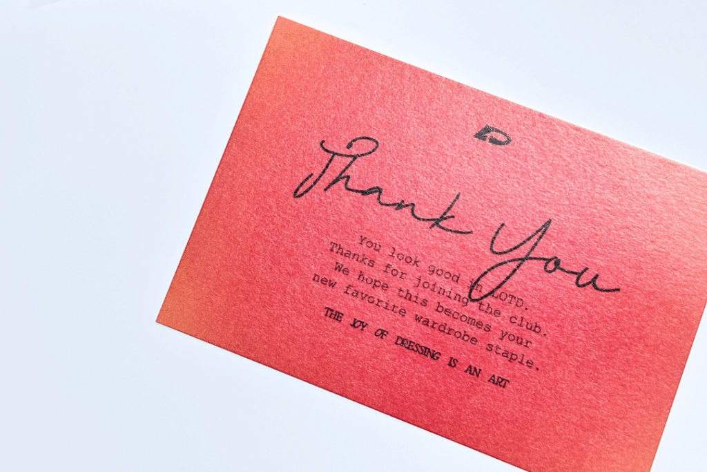 การ์ดขอบคุณ กระดาษ Vellum