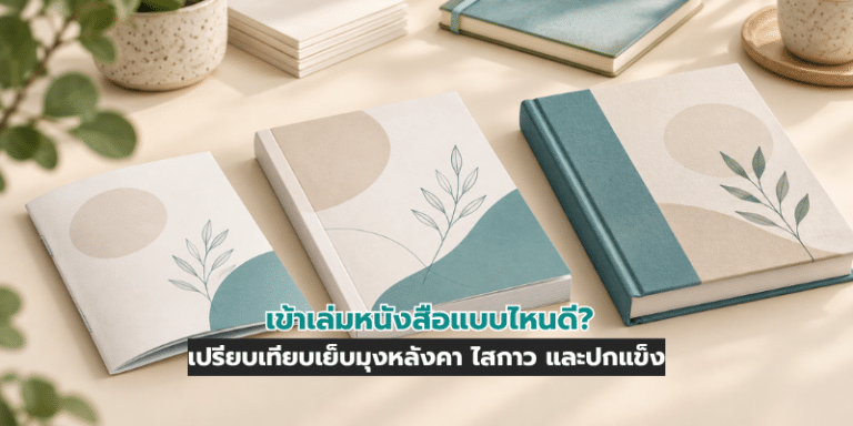 เข้าเล่มหนังสือแบบไหนดี? เปรียบเทียบเย็บมุงหลังคา ไสกาว และปกแข็ง